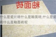 什么是瓷片砖什么是釉面砖,什么是瓷片砖什么是釉面砖呢